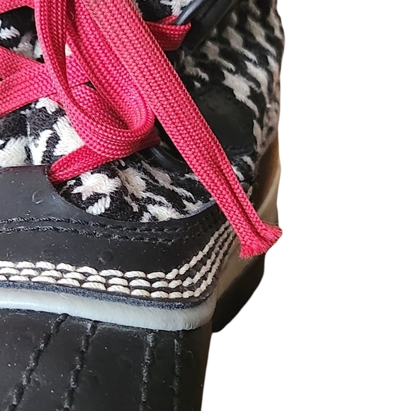 Sorel Tivoli Boots US 9 Black Cream Houndstooth Winter Lace-Up - Picture 11 of 12